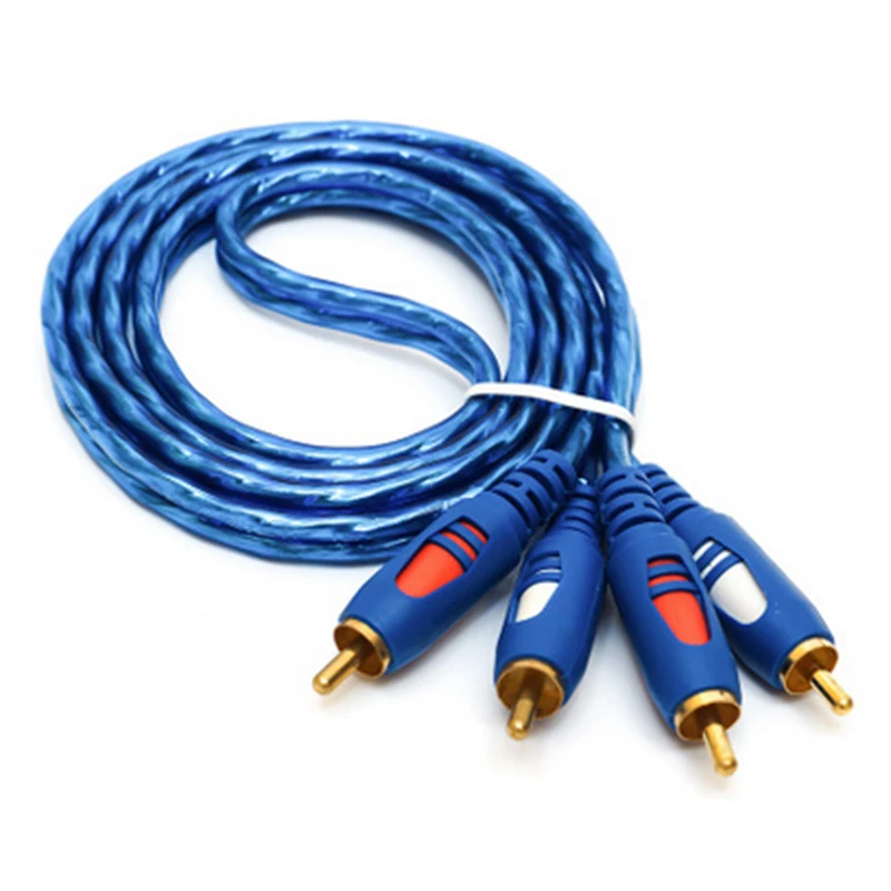 AV Cable 2RCA to 2RCA Cable Gold Plated 3.5 Jack Audio RCA Cables