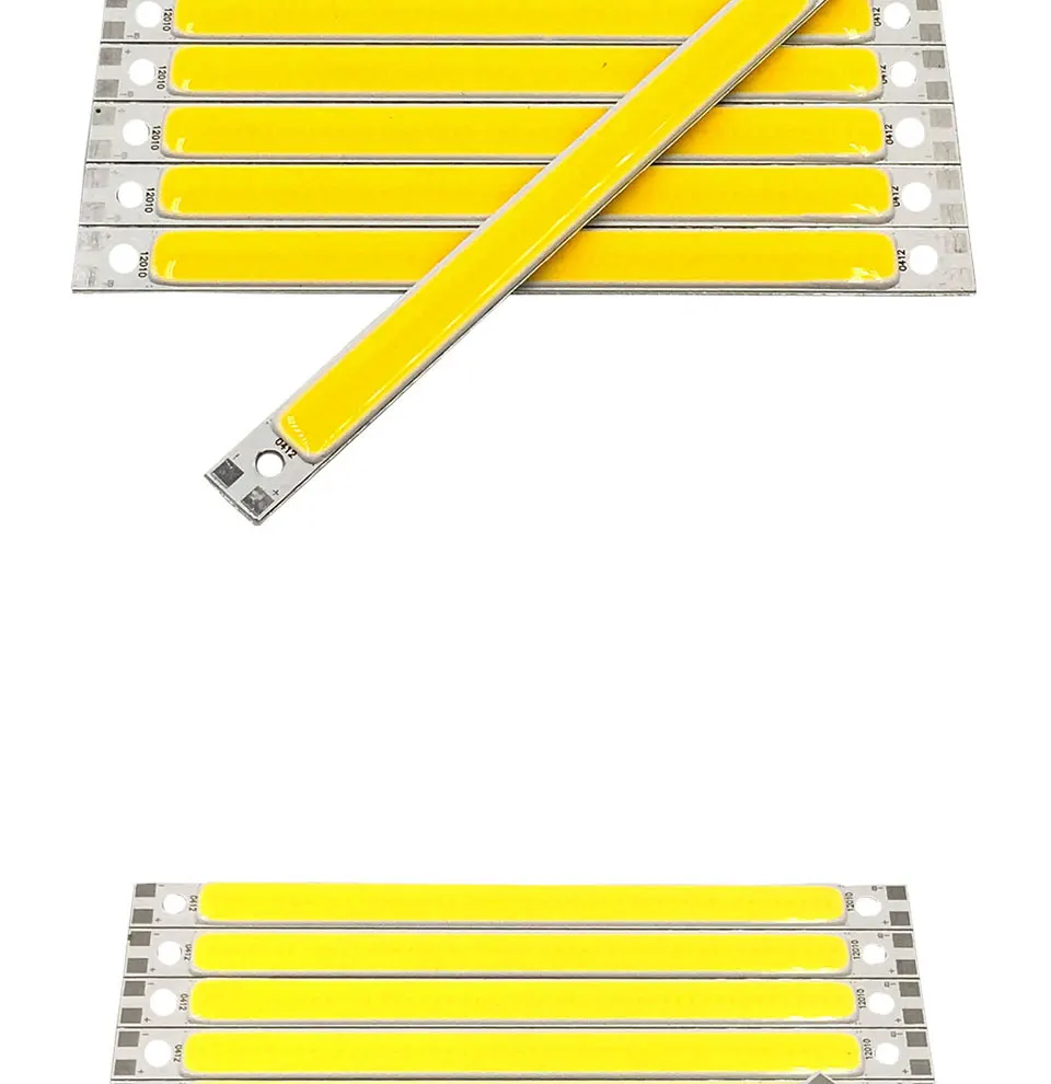 120mm 4.72in LED Bar Light Strip COB Bulb 12V 7W 10W LED Lamp Green Blue Red White Emitting Colors 12010mm COB Chip (6)