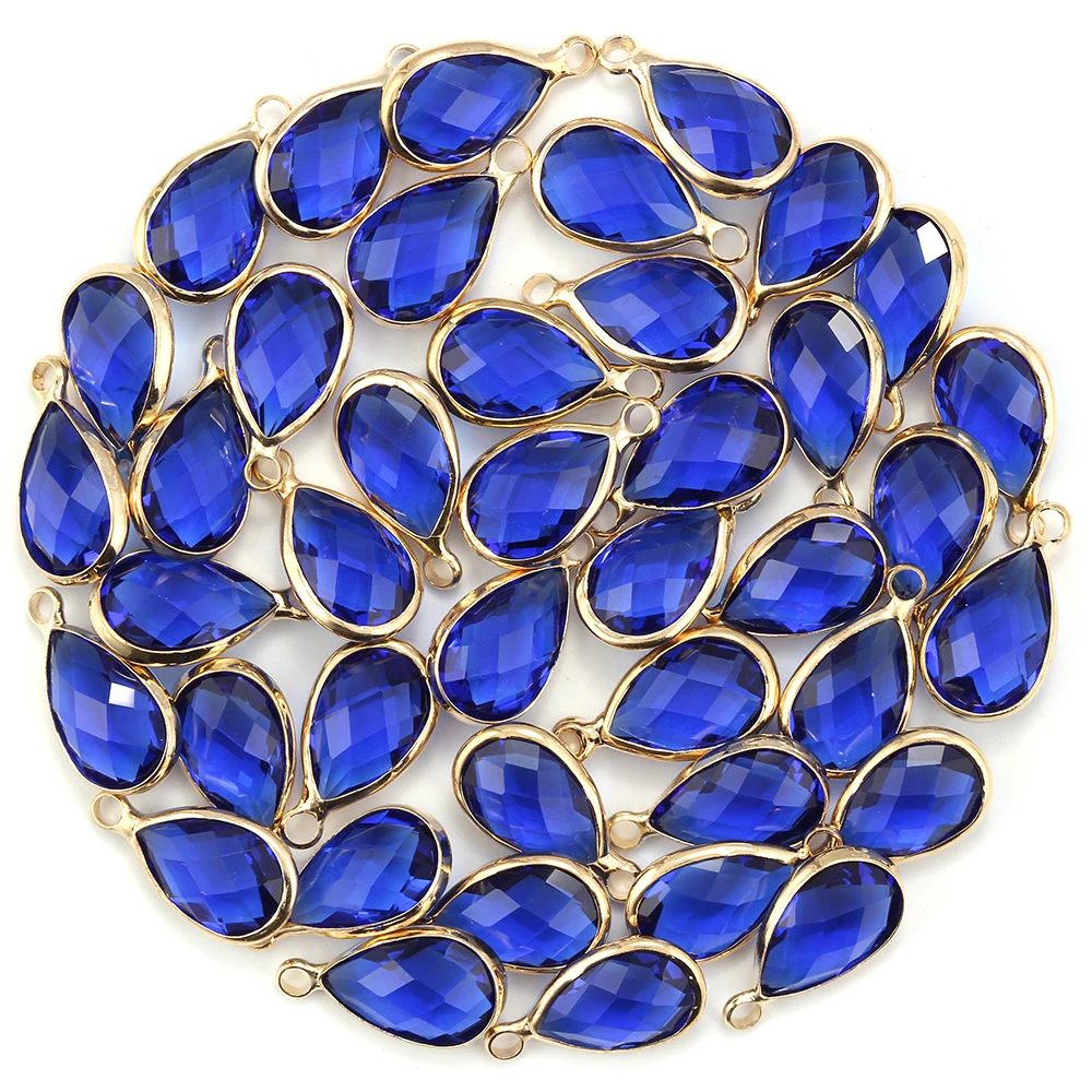 

MEIBEADS 5pcs Fashion Water Drop Charms Quartz Crystal Opal Blue Purple Birthstone Pendants for Necklace Bracelets DIY Jewelry