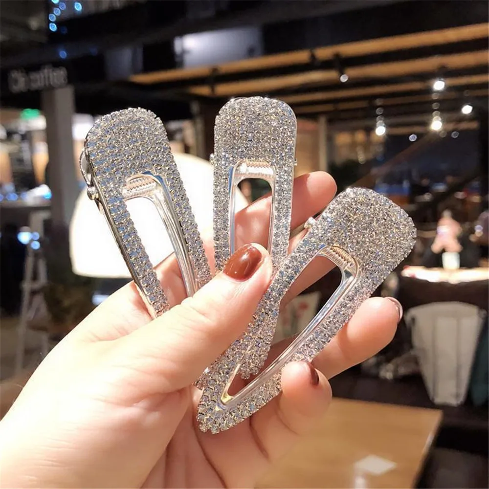 1PC Fashion Women Full Crystal Rhinestone Flash Simple Fan Hair Clip Duckbill Clip Drill Hairpin Hair Styling Tools Accessories 1PC Fashion Women Full Crystal Rhinestone Flash Simple Fan Hair Clip Duckbill Clip Drill Hairpin Hair Styling Tools Accessories