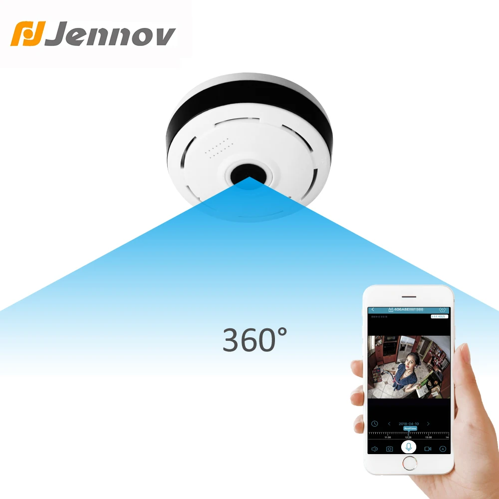 

Jennov 1080P 2MP 360 Degree Panoramic IP Camera Home Security Video Surveillance Fisheye Camera Night Vision HD Remote View