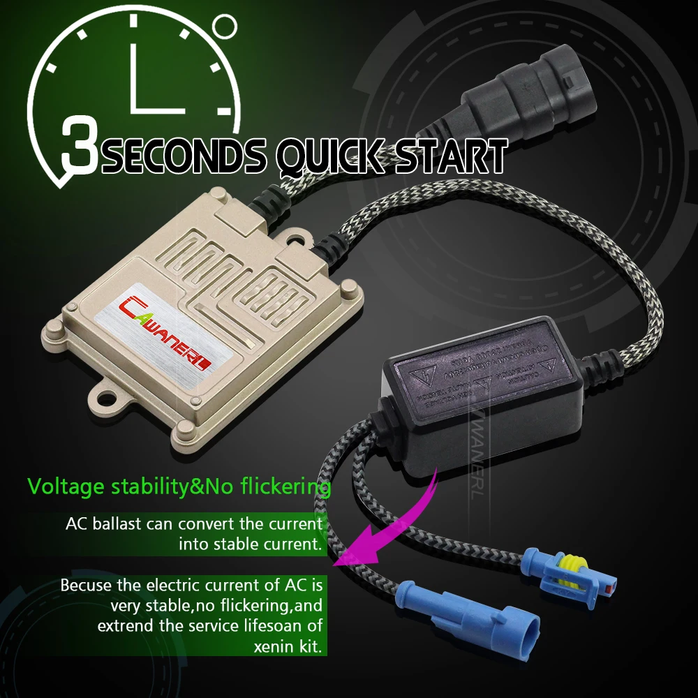 Cawanerl 55W H1 H7 H8 H11 9005 HID ксеноновый светильник набор AC балластная лампа быстрый старт