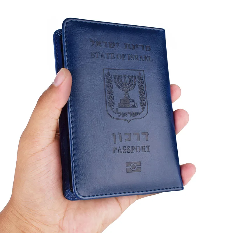 

Travel Pu Leather Israel Passport Cover Case Wallet Men Womens Israeli Credit Card Holder Protector Case