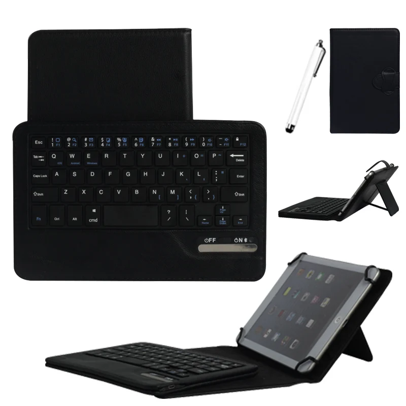 

Eagwell New Universal Bluetooth Keyboard With PU Leather Case For 7-8 inch Tablet PC Soft and durable Case With Keyboard