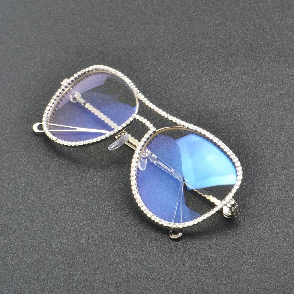 Солнцезащитные очки с прозрачными линзами в металлической оправе|brand sun glasses|designer
