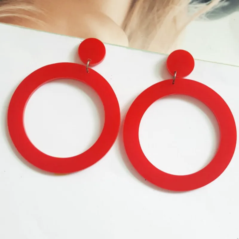 2019-New-Simple-Circle-Red-Big-Earrings-for-Women-Fashion-Jewelry-Round-Large-Long-Acrylic-Earrings (1)