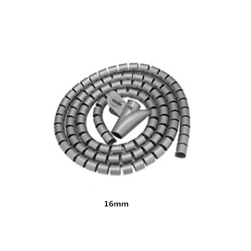 KEITHNICO 1 метр Гибкая спиральная трубка Кабельный органайзер провода обёрточная Бумага шнур протектор провода хранения трубы сматывание кабеля 16 мм/28 мм - Цвет: 1mx16mm grey