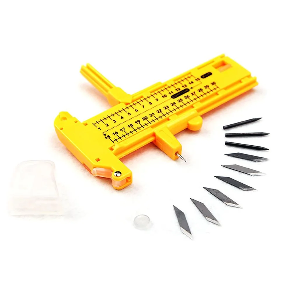 

Durable Compass Circle Cutter 1-30cm Round Knife Cutting Knife Model Patchwork with 6pcs Spare Blades 3pcs Leads DIY Tools Model