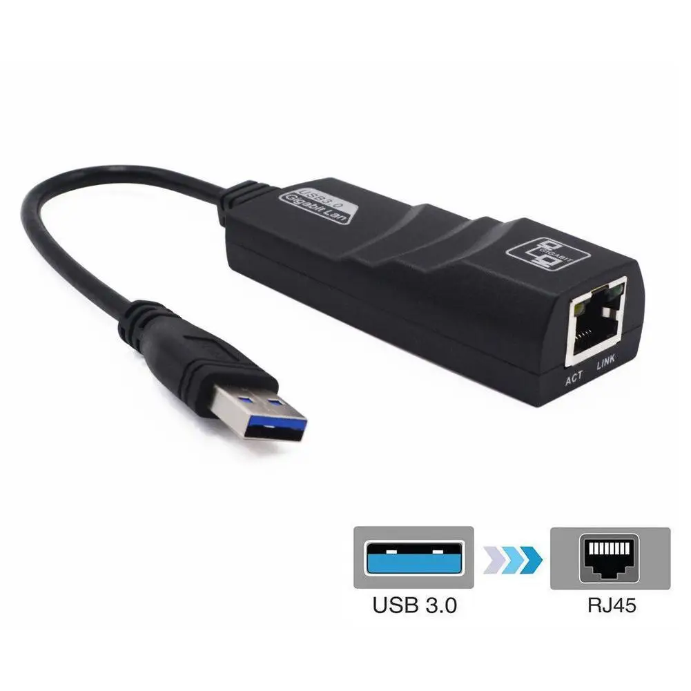 

USB 3.0 To RJ45 Gigabit Ethernet RJ45 LAN (10/100/1000) Mbps Network Adapter Ethernet Network Card For PC Laptop