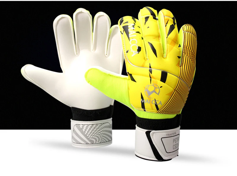 Вратарь супер мягкий латекс перчатки футбольные пальчиковые перчатки вратарь#16222303 желтый синий оранжевый