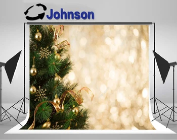 

Gold Christmas Tree Bokeh background Vinyl cloth High quality Computer print party backdrops