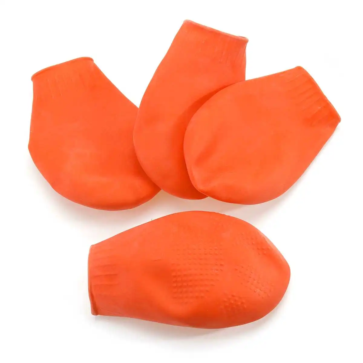 Orange 1 комплект/4 шт. носки для домашних животных Водонепроницаемая Резиновая Обувь для дождя Нескользящая летняя Уличная обувь для собак и щенков для маленьких и больших собак и кошек - Цвет: Orange