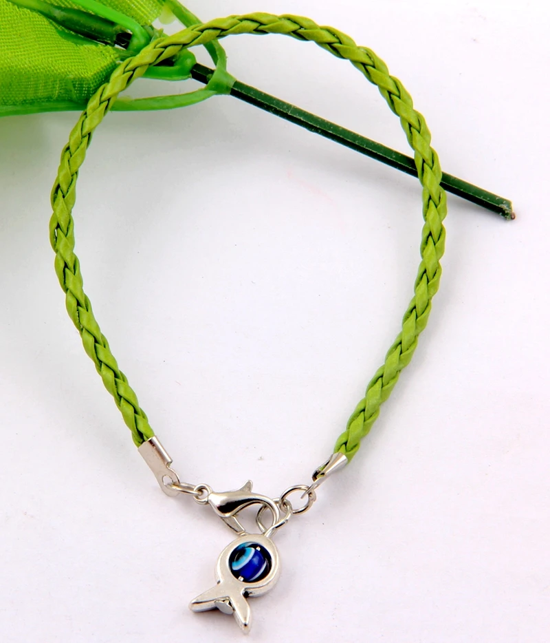 Wholesale 10Pcs Green Fish String Bracelets Lucky Charms Pendant