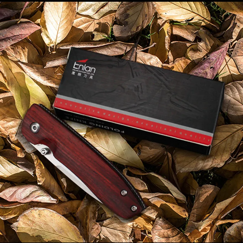Складной нож Enlan M028 8Cr13MoV G10 карманный тактический Клинок с деревянной ручкой для