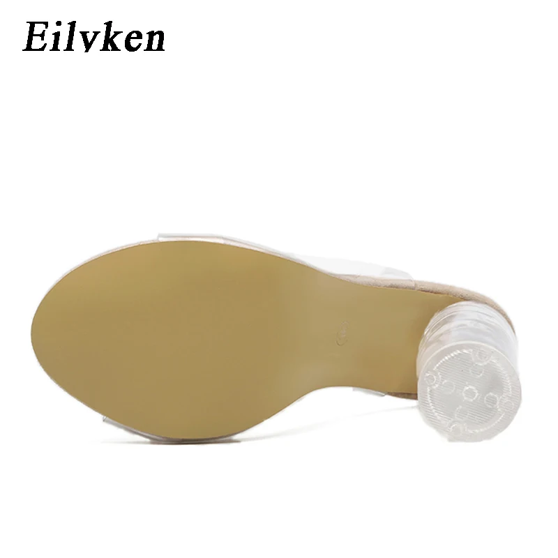 Eilyken/Новинка 2021 года Пикантные прозрачные сандалии гладиаторы из пвх Обувь на