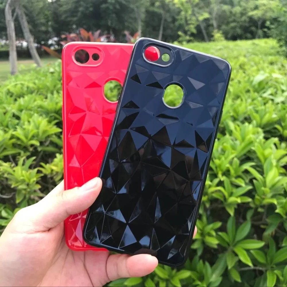 

3D diamond Texture Case For OPPO F7 Case OPPO F7 case For OPPO F7 Soft Phone Cover 6.23"Luxury Transparent F 7 Case