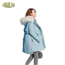 Зимние высококачественные Для женщин пуховик 2018 Новая мода средней длины большой размер теплый с капюшоном Для женщин пуховик lh113