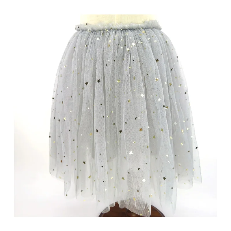 Модные юбки для маленьких девочек Бальные юбки с блестками и звездами для девочек, одежда фатиновая юбка-пачка, Jupe Fille, 18 мес.-13 лет, DQ827