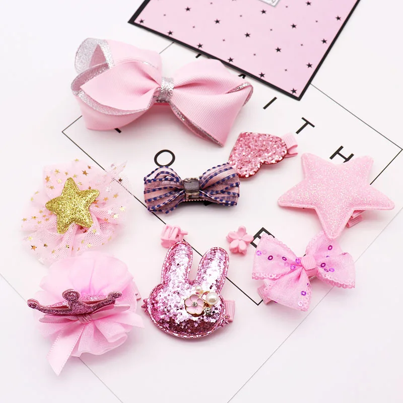 10Pcs/Set New Girls Hair Accessories Cute Gift Box Flower Hair Clip Hair Bows Bunny Hairclip Star Barrette Pearl Heart Headdress