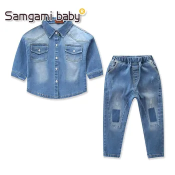 

Toddler Boys Clothes Outfits Kids Clothes Autumn Boy Denim Suit Children Clothing Sets Long Sleeve Shirt+Jeans Sport Suit 2-6Y