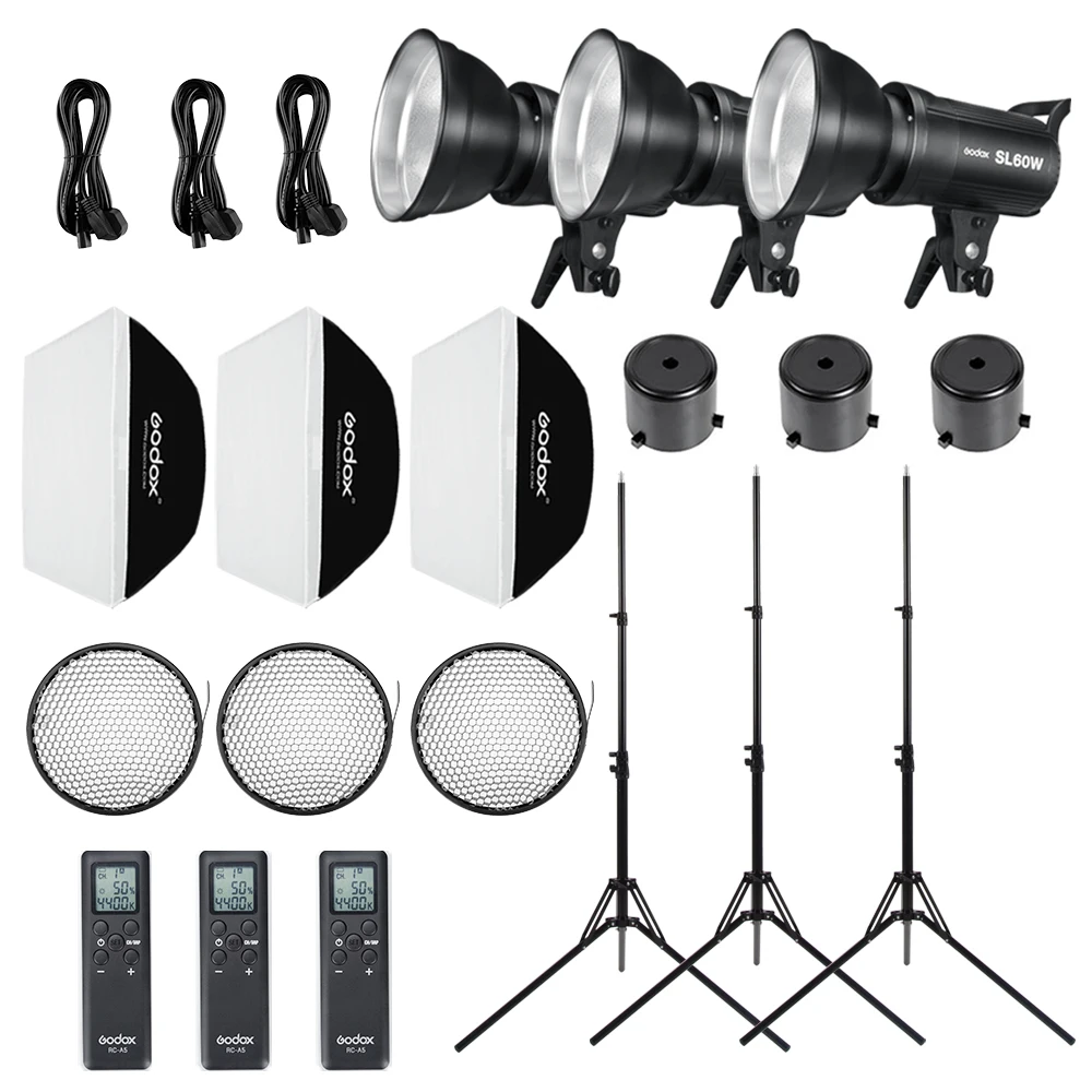 Godox 3x SL 60W 60Ws 5600K белая версия студийный светодиодный непрерывный свет для фото и