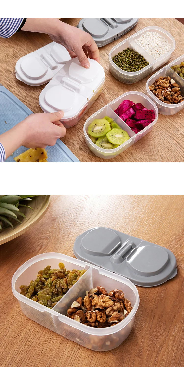 Кухонный Штабелируемый герметик маленькие пластиковые контейнеры с крышками ящик для хранения еды контейнер для крупы органайзер для холодильника хранение AT31