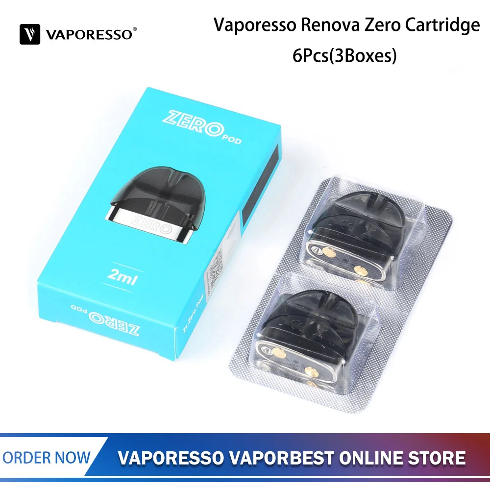 

6pcs Original Vaporesso Renova Zero Pod Cartridge Electronic Cigarette Atomizer 2ml Vape Tank 1.0ohm Coil Core Vape Cartridge