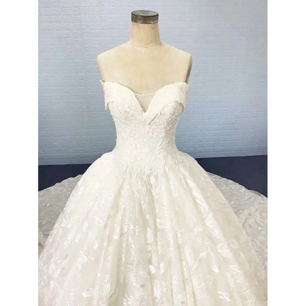 Lemon joyce Luxury Wedding Dresses 2019 Sexy Sweetheart Sleeveless Ball