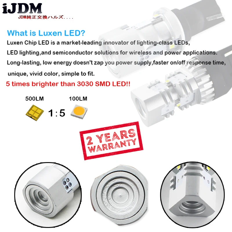 IJDM Автомобильный светодиодный светильник P21W T20 W21W W16W T15 7443 W21/5W 7440 1156 автомобильный