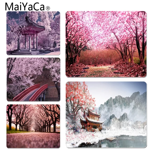 MaiYaCa New Designs Japanese Cherry Blossom Office Mice Gamer Soft ...