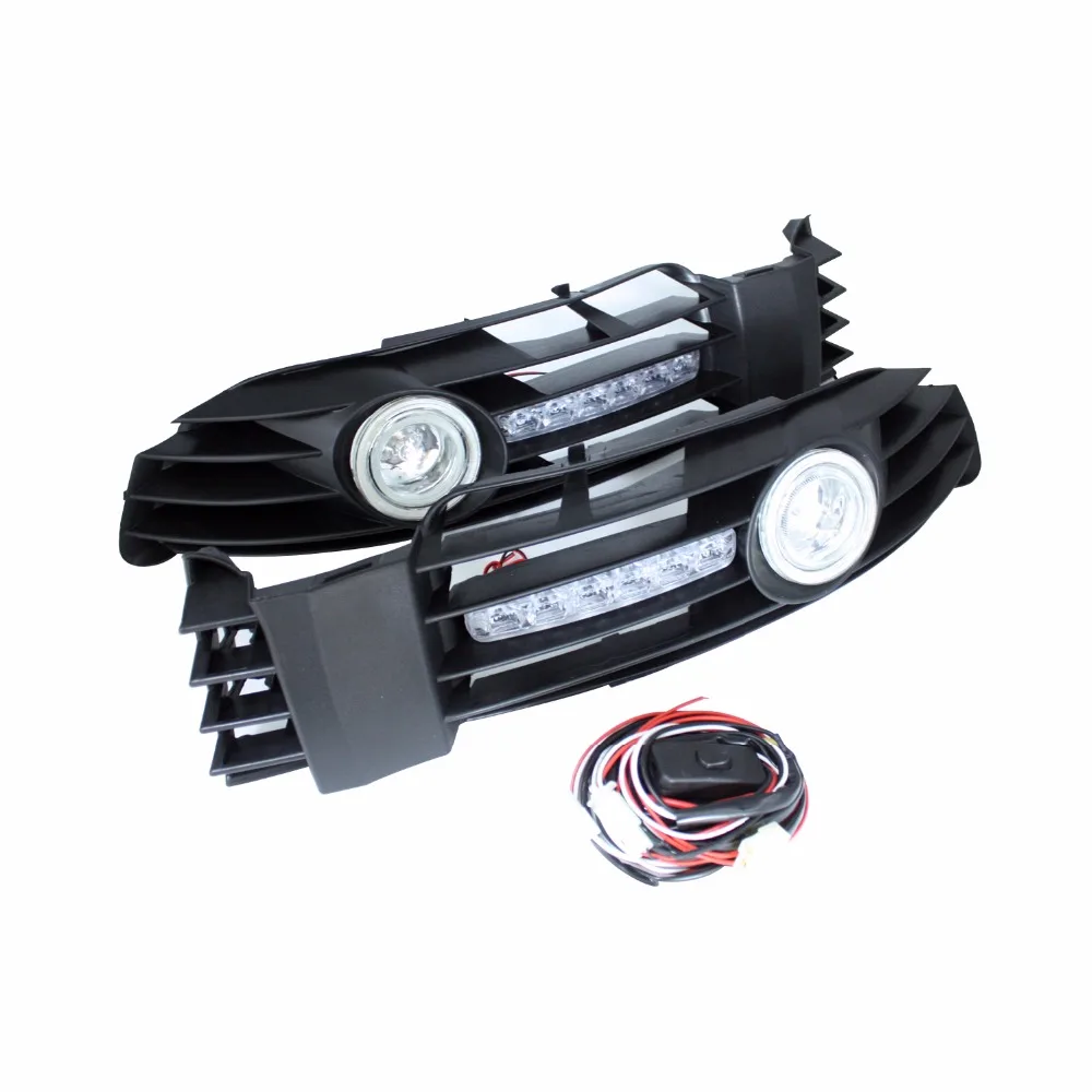 LED Car Bumper Grille Wiring Harness Daytime Running Light Fog Lamp Angel Eyes Bulb For
