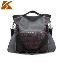 2016 Large Capacity Canvas Handbags Women Letter Printing Messenger Bags Female Vintage Shoulder Bag Woman Casual Big Tote Bag