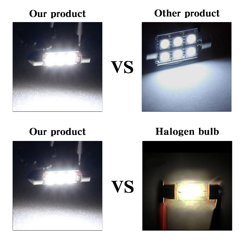 BOAOSI 2x светодиодный 36 мм белый Canbus C5W лампы 5050 SMD внутреннее освещение подсветка