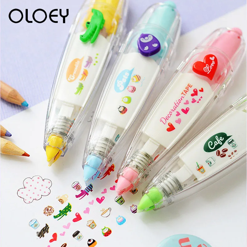 

Decorative Pen Correction Tape Kawaii Sticker For Student Cute Cartoon Press Type Diary Scrapbooking Stationery School Supplies