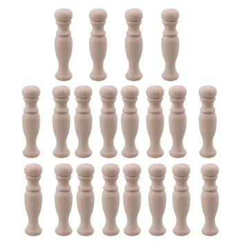 

20Pcs 7.2x1.8cm Beech Unpainted Unfinished Wood Craft Spindles Baluster for Home Restaurant Decor Repair Decoration