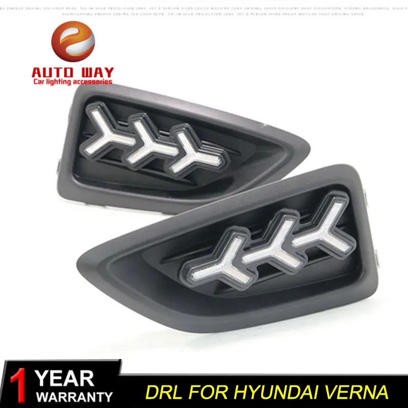 Автомобильные Внешние фары DRL для Hyundai Accent Solaris Verna 2010 2013 дневные ходовые огни
