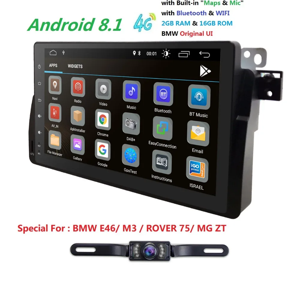 Hizpo 9 &quot4G Android 8 0/8 1 автомобиля gps для BMW E46 M3 MG Rover 75 1999 2000 2001 2002 2003 2004 ZT мультимедийный