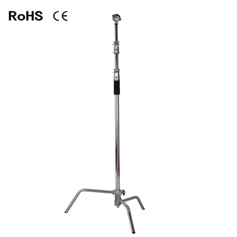  2.6m stainless steel lightstand magic legs Photography C-frame video light bracket foldable iron li