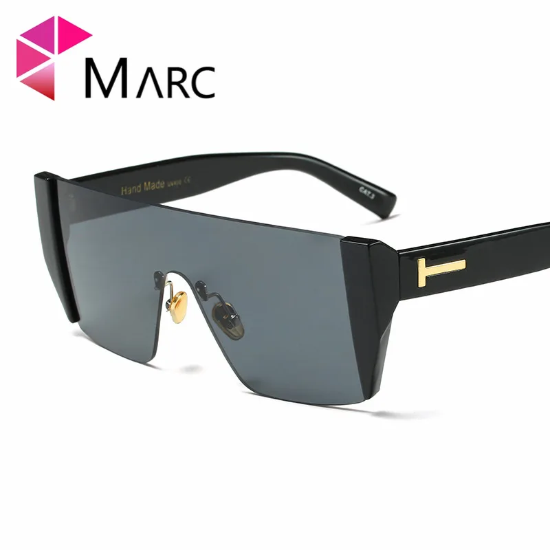

MARC Eyewear designer sunglasses Oculos Plastic Semi-rimless luxury Sun glasses Transparent Goggle leopard print Trend oversize