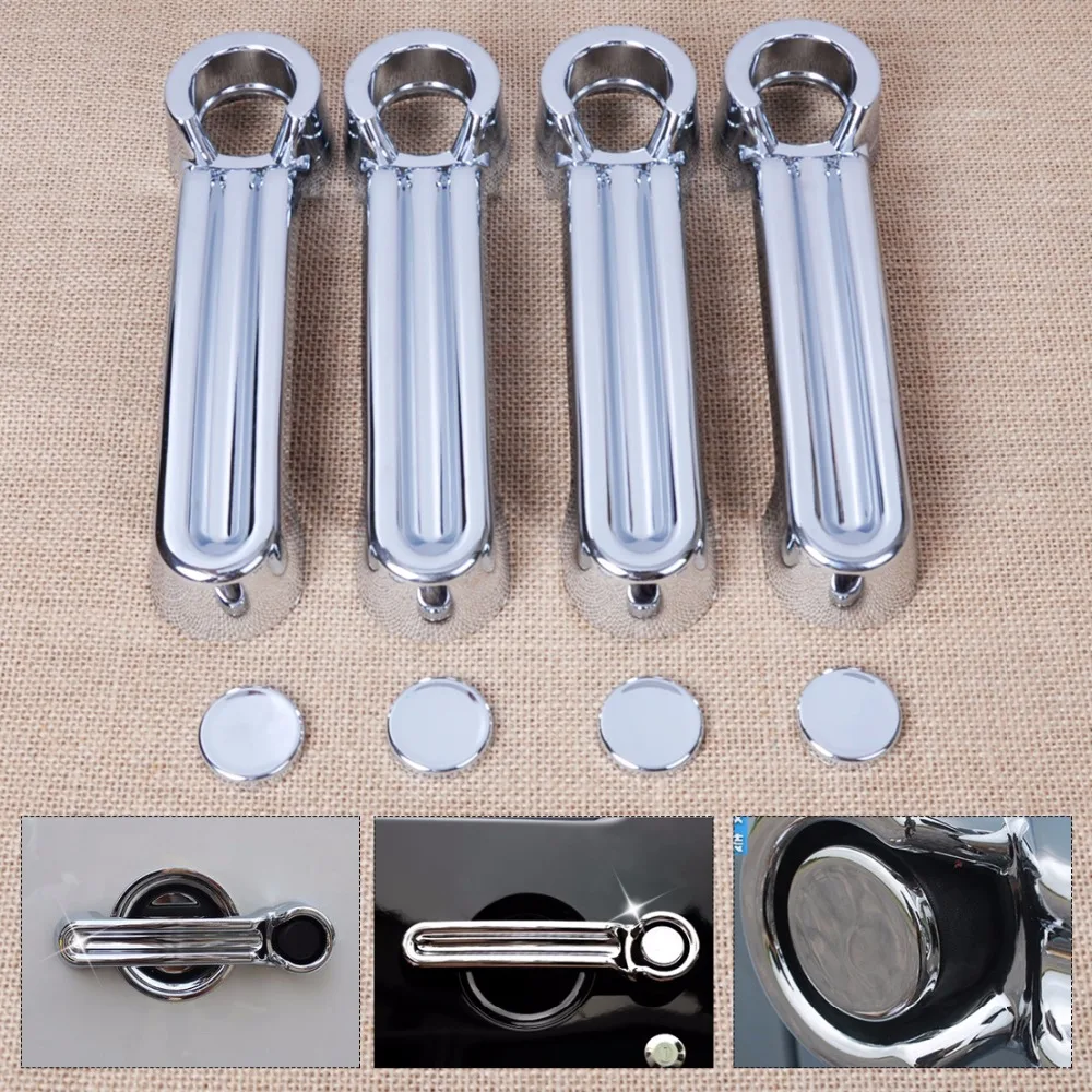 DWCX 4pcs Triple Chrome Plastic Door Handle Cover Trim For 2007 2015