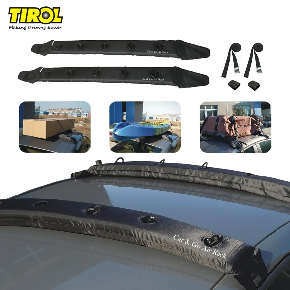 T10021b 2PCS of Inflatable Universal Roof Top Rack and Luggage Carrier soft roof rack for kayaks, SUP, luggage