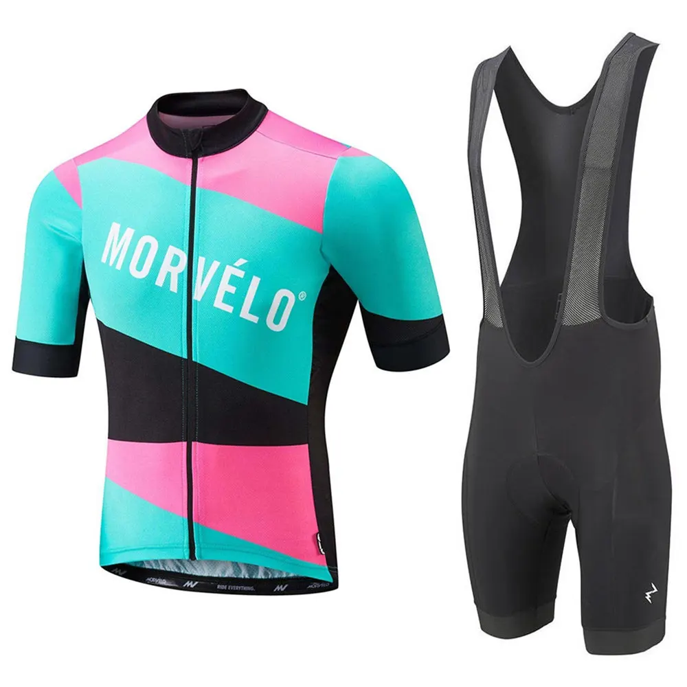 

High quality Short sleeve cycling jersey mens cycling bib shorts with gel pad Pro team race tight fit mens bicycle clothing sets