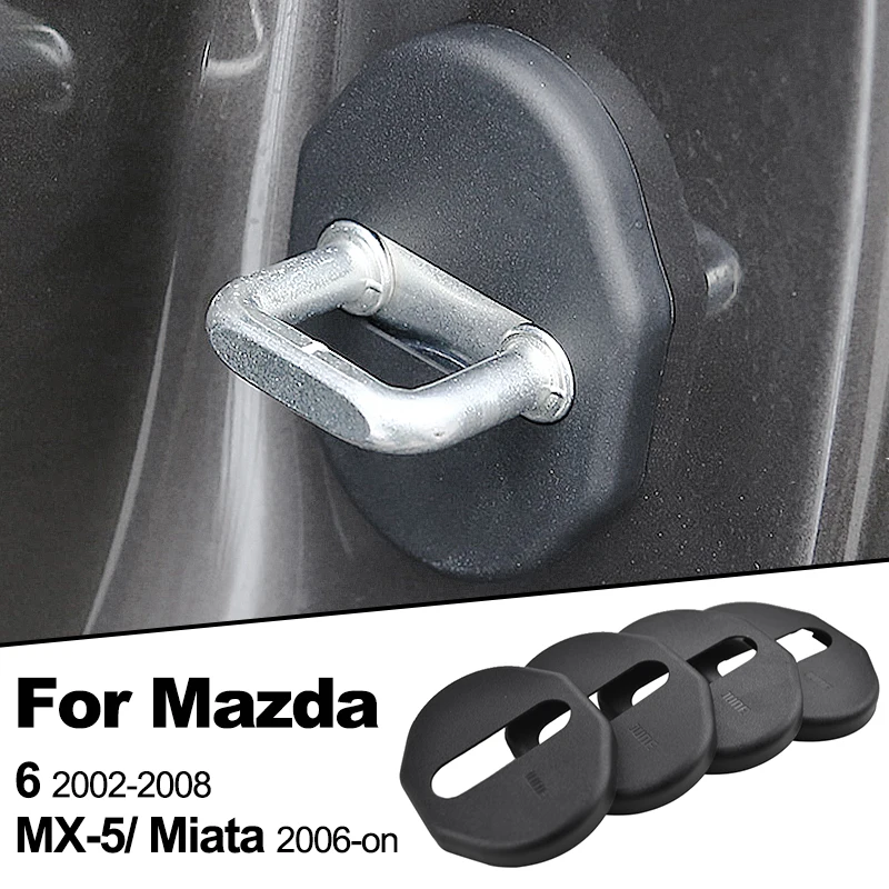 Misima 4 шт. крышка замка двери подходит для Mazda 6 2002 2003 2004 2005 2006 2007 2008 MX-5 Miata 06-on Защитная крышка пряжки