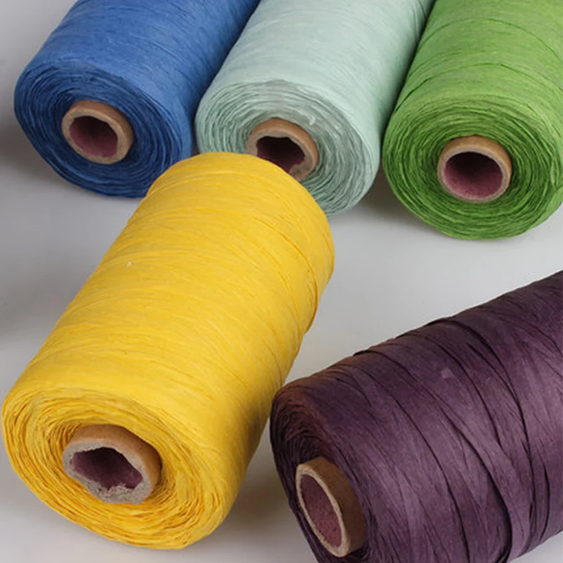 

180 m/roll Raffia Rope Yarn Organic Straw Yarn For Knitting Summer Hats Bags Gift Box Packing Wrapping Paper Twine Rope