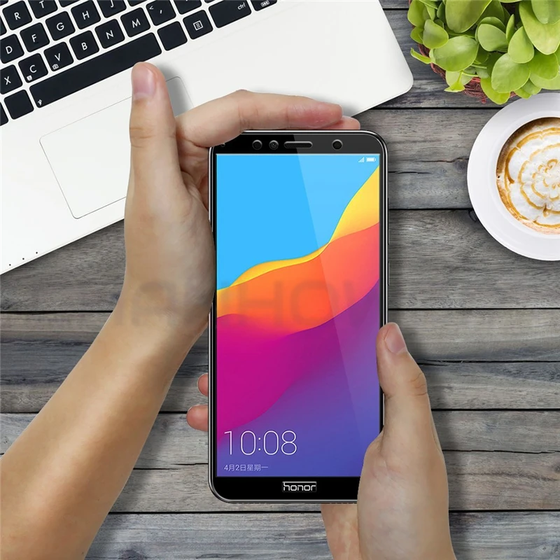Полное покрытие закаленное стекло для Huawei Honor 7A Pro 7C 7X Защита экрана Y5 Y6 Y7 Y9 2018 Prime