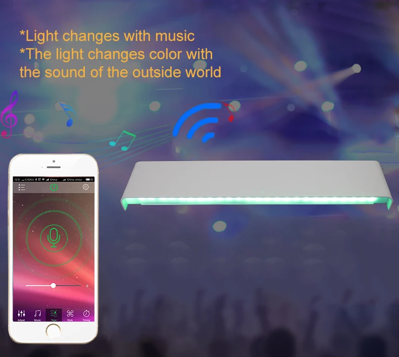  Rectangle Led Wall Lamp Sconces smart House RGB Dimmable APP Remote control Bluetooth bedroom lamp  - 33061694974