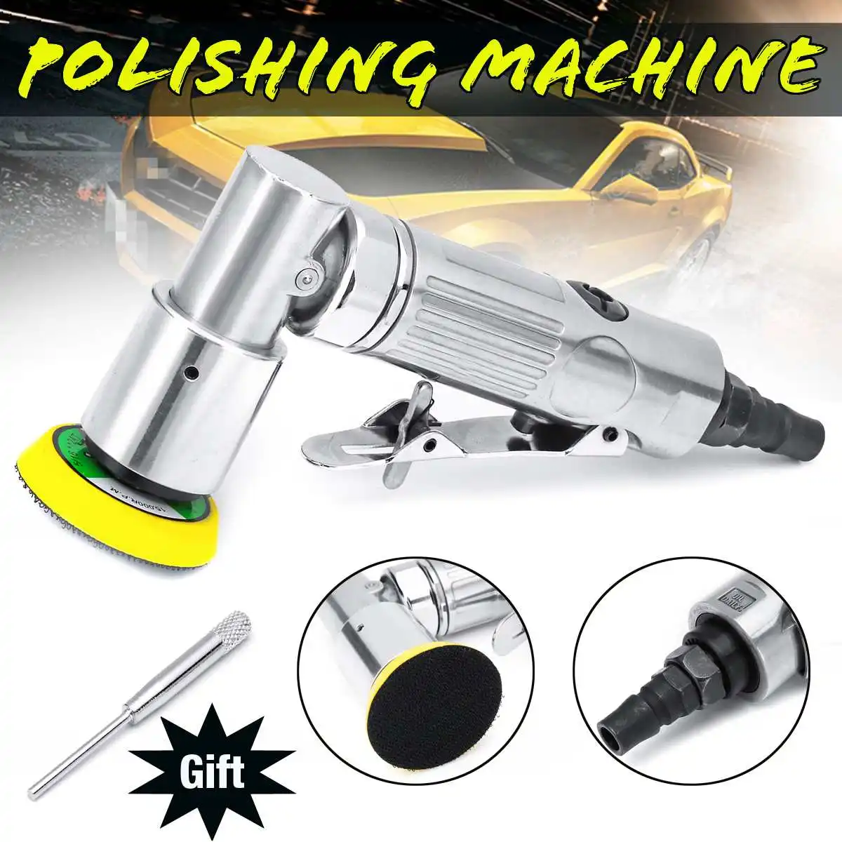 

New Mini Air Angle Sander 90 Degree Pneumatic Polishing Grinding Machine Sanding Pad Sanddisk Air Angle Polisher Power Tools