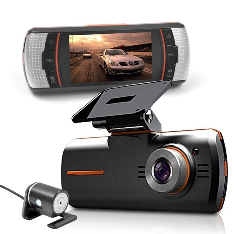 Двойной объектив Мини Автомобильный видеорегистратор Автомобильная камера видео рекордер Full HD 1080P 2," ЖК-дисплей ночное видение видеорегистратор задняя парковочная камера