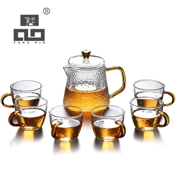 

TANGPIN heat-resistant glass tea sets teapot with 6 teacups coffee maker glass kung fu tea sets drinkware