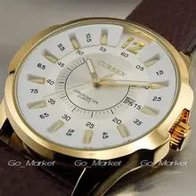 Célèbre Marque CURREN De Mode Bracelet En Cuir Montres Hommes Casual Quartz Montre Calendrier Date Travail Pour Les Hommes Robe Montre-Bracelet noir